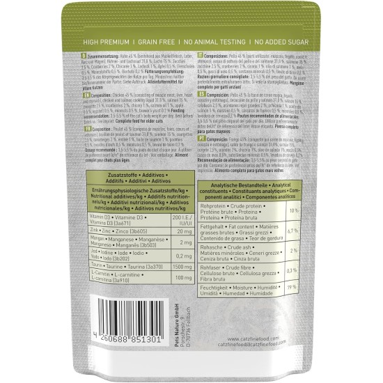 catz finefood Senior Collection Wet Cat Food - Premium Wet Food for Your Senior Cat - Grain-Free, No Sugar, High Meat Content, Vitamins & Minerals (6 x 200 g Tin) catz finefood Senior Collection Wet Cat Food - Premium Wet Food for Your Senior Cat - Grain-Free, No Sugar, High Meat Content, Vitamins & Minerals (6 x 200 g Tin)