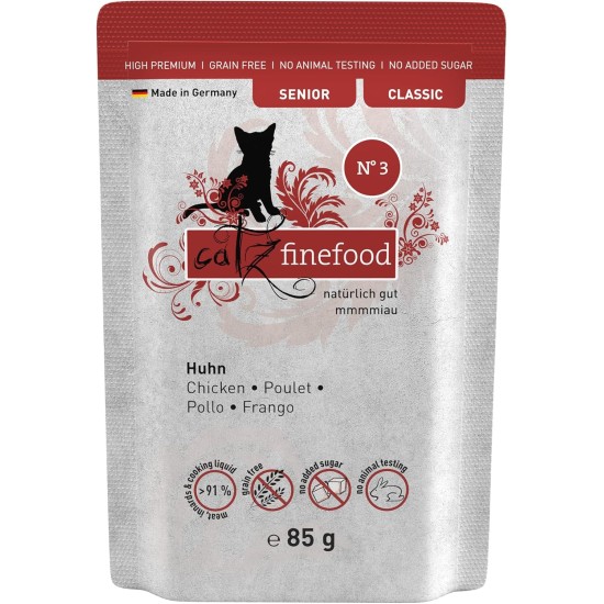 catz finefood Senior Collection Wet Cat Food - Premium Wet Food for Your Senior Cat - Grain-Free, No Sugar, High Meat Content, Vitamins & Minerals (6 x 200 g Tin) catz finefood Senior Collection Wet Cat Food - Premium Wet Food for Your Senior Cat - Grain-Free, No Sugar, High Meat Content, Vitamins & Minerals (6 x 200 g Tin)