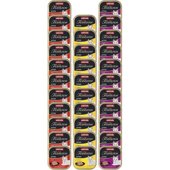vom Feinsten Kitten Cat Food Wet Variety (32 x 100 g), Kitten Cat Food Wet without Grain and Sugar by animonda, with Fresh Meaty Ingredients vom Feinsten Kitten Cat Food Wet Variety (32 x 100 g), Kitten Cat Food Wet without Grain and Sugar by animonda, with Fresh Meaty Ingredients