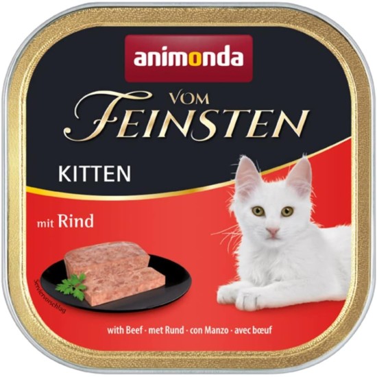 vom Feinsten Kitten Cat Food Wet Variety (32 x 100 g), Kitten Cat Food Wet without Grain and Sugar by animonda, with Fresh Meaty Ingredients vom Feinsten Kitten Cat Food Wet Variety (32 x 100 g), Kitten Cat Food Wet without Grain and Sugar by animonda, with Fresh Meaty Ingredients