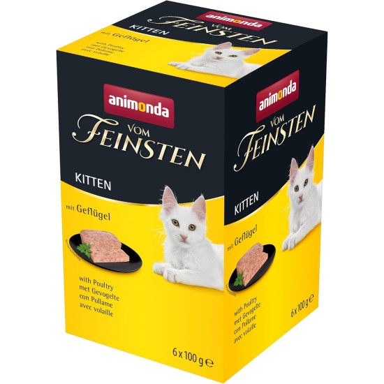 vom Feinsten Kitten Cat Food Wet Variety (32 x 100 g), Kitten Cat Food Wet without Grain and Sugar by animonda, with Fresh Meaty Ingredients vom Feinsten Kitten Cat Food Wet Variety (32 x 100 g), Kitten Cat Food Wet without Grain and Sugar by animonda, with Fresh Meaty Ingredients