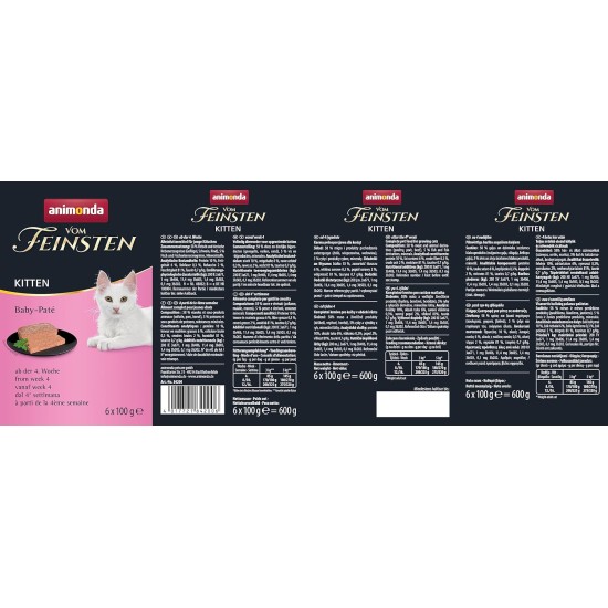 vom Feinsten Kitten Cat Food Wet Variety (32 x 100 g), Kitten Cat Food Wet without Grain and Sugar by animonda, with Fresh Meaty Ingredients vom Feinsten Kitten Cat Food Wet Variety (32 x 100 g), Kitten Cat Food Wet without Grain and Sugar by animonda, with Fresh Meaty Ingredients