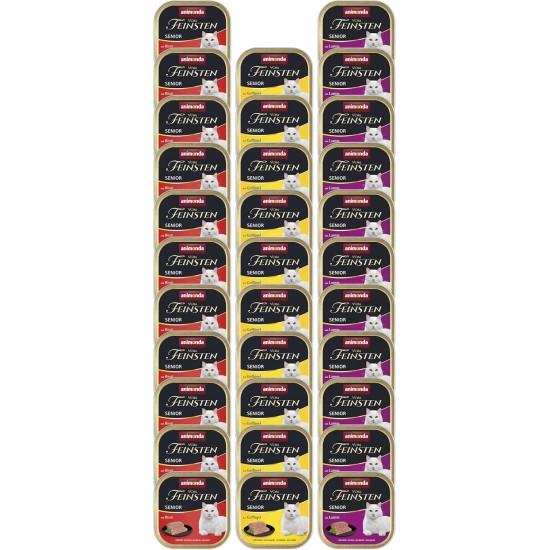 vom Feinsten Senior Cat Food Wet Wet Food Variety (32 x 100 g), Cat Food from 7 Years by animonda, without Grains and Sugar, with Fresh, Meaty Ingredients vom Feinsten Senior Cat Food Wet Wet Food Variety (32 x 100 g), Cat Food from 7 Years by animonda, without Grains and Sugar, with Fresh, Meaty Ingredients
