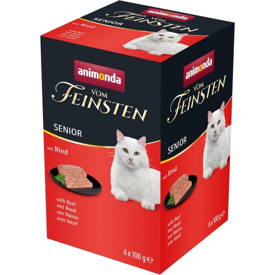 vom Feinsten Senior Cat Food Wet Wet Food Variety (32 x 100 g), Cat Food from 7 Years by animonda, without Grains and Sugar, with Fresh, Meaty Ingredients vom Feinsten Senior Cat Food Wet Wet Food Variety (32 x 100 g), Cat Food from 7 Years by animonda, without Grains and Sugar, with Fresh, Meaty Ingredients