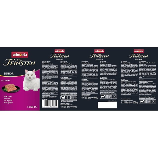 vom Feinsten Senior Cat Food Wet Wet Food Variety (32 x 100 g), Cat Food from 7 Years by animonda, without Grains and Sugar, with Fresh, Meaty Ingredients vom Feinsten Senior Cat Food Wet Wet Food Variety (32 x 100 g), Cat Food from 7 Years by animonda, without Grains and Sugar, with Fresh, Meaty Ingredients