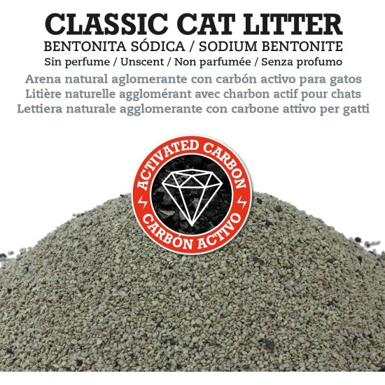 Arquivet Classic Cat Litter 4072 10kg with Activated Carbon 100% Natural Hygienic Cat Litter for Cats Absorbent Ability to Remove Odors and Bacteria Arquivet Classic Cat Litter 4072 10kg with Activated Carbon 100% Natural Hygienic Cat Litter for Cats Absorbent Ability to Remove Odors and Bacteria