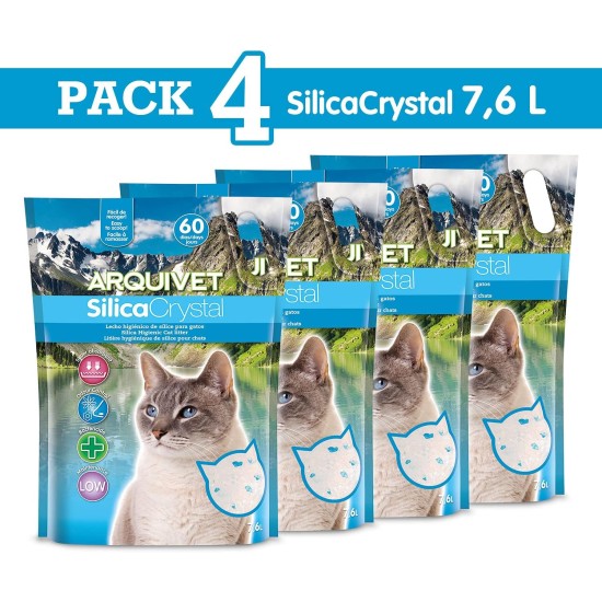 Arquivet Silica Crystal Pack 4 x 7.6L Cat Litter - Absorbent, Helps Remove Odours and Bacteria Arquivet Silica Crystal Pack 4 x 7.6L Cat Litter - Absorbent, Helps Remove Odours and Bacteria
