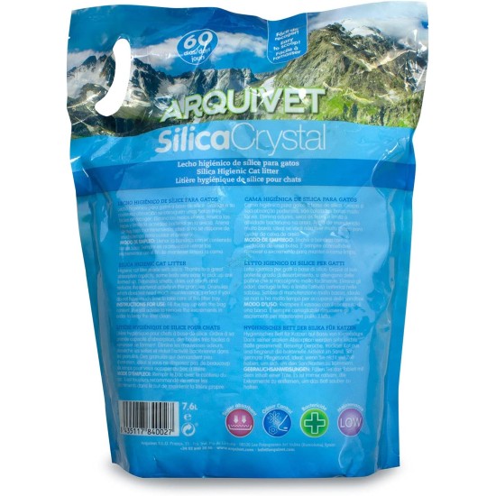 Arquivet Silica Crystal Pack 4 x 7.6L Cat Litter - Absorbent, Helps Remove Odours and Bacteria Arquivet Silica Crystal Pack 4 x 7.6L Cat Litter - Absorbent, Helps Remove Odours and Bacteria