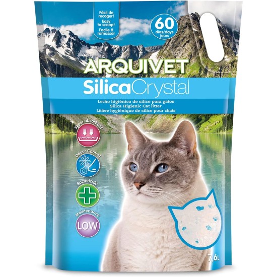 Arquivet Silica Crystal Pack 4 x 7.6L Cat Litter - Absorbent, Helps Remove Odours and Bacteria Arquivet Silica Crystal Pack 4 x 7.6L Cat Litter - Absorbent, Helps Remove Odours and Bacteria