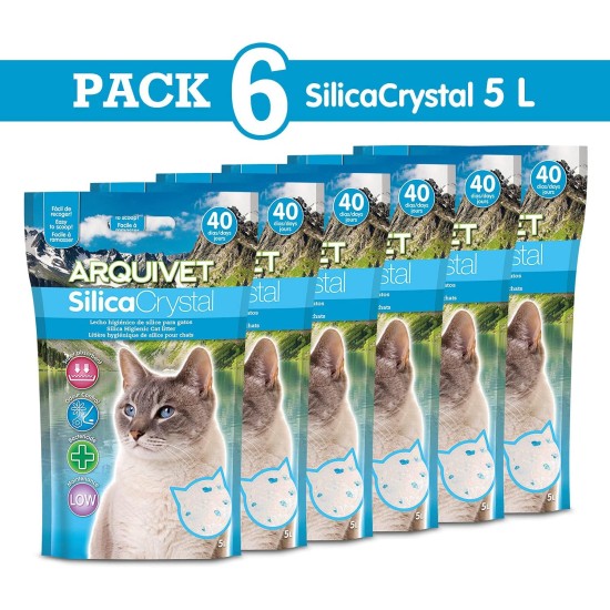 Arquivet Silica Crystal Pack 6 x 5 Litre Cat Litter Cat Litter Cat Litter Cat Litter Cat Litter, Absorbency, Helps Remove Odours and Bacteria Arquivet Silica Crystal Pack 6 x 5 Litre Cat Litter Cat Litter Cat Litter Cat Litter Cat Litter, Absorbency, Helps Remove Odours and Bacteria