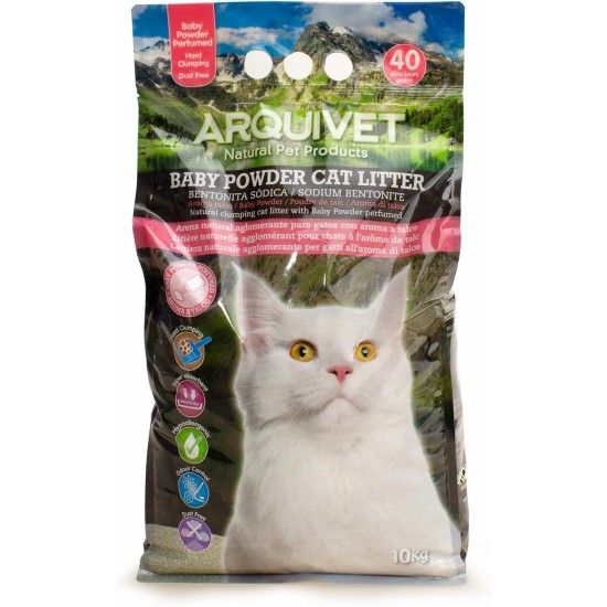 Baby Powder Cat Litter 5 Kg - 100% natürliches Talkumpuder duftendes Klumpstreu für Katzen - Katzenstreu - Saugfähigkeit - Hilft Gerüche und Bakterien zu beseitigen Baby Powder Cat Litter 5 Kg - 100% natürliches Talkumpuder duftendes Klumpstreu für Katzen - Katzenstreu - Saugfähigkeit - Hilft Gerüche und Bakterien zu beseitigen