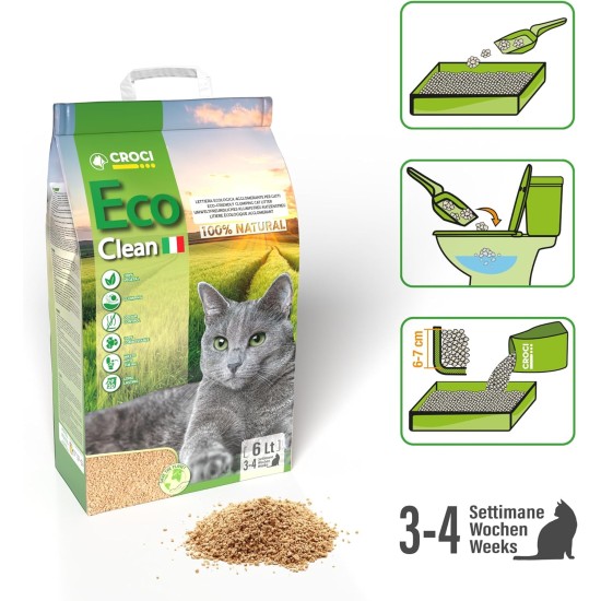 CROCI Cat Litter Eco Clean, 10 Litre CROCI Cat Litter Eco Clean, 10 Litre
