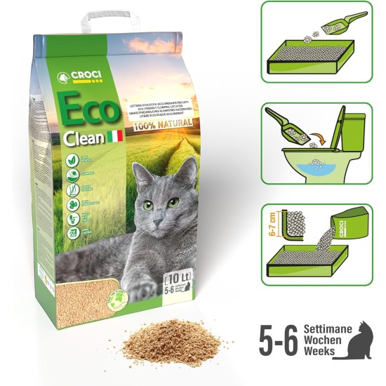 CROCI Cat Litter Eco Clean, 10 Litre CROCI Cat Litter Eco Clean, 10 Litre