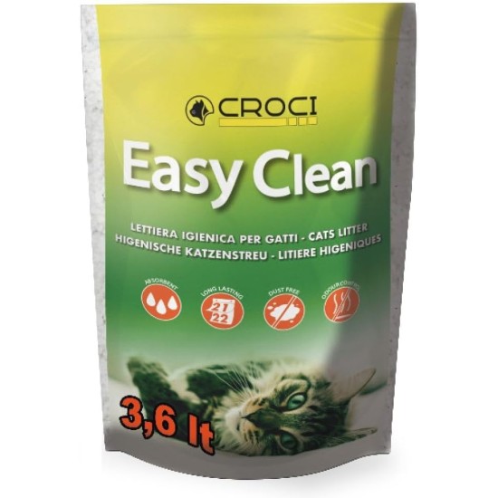 Croci Easy Clean Green Apple - Silicon Cat Litter - Sand for Cats Made of Pebble Crystals with Green Apple - Cat Litter with High Absorbency and Quick Clean 7.5L Croci Easy Clean Green Apple - Silicon Cat Litter - Sand for Cats Made of Pebble Crystals with Green Apple - Cat Litter with High Absorbency and Quick Clean 7.5L