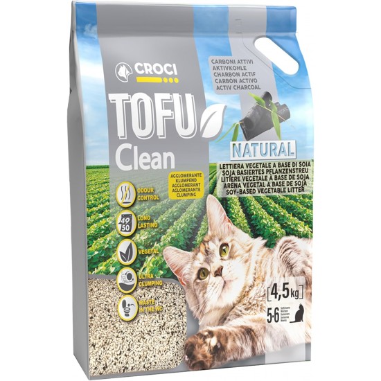 Croci Tofu Clean Litter 10L - Clumping Cat Litter, Biodegradable, Flushes in the Toilet, 100% Plant-Based, Durable Odour Resistant Sand Croci Tofu Clean Litter 10L - Clumping Cat Litter, Biodegradable, Flushes in the Toilet, 100% Plant-Based, Durable Odour Resistant Sand
