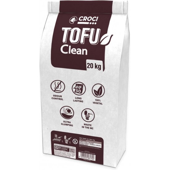 Croci Tofu Clean Litter 10L - Clumping Cat Litter, Biodegradable, Flushes in the Toilet, 100% Plant-Based, Durable Odour Resistant Sand Croci Tofu Clean Litter 10L - Clumping Cat Litter, Biodegradable, Flushes in the Toilet, 100% Plant-Based, Durable Odour Resistant Sand