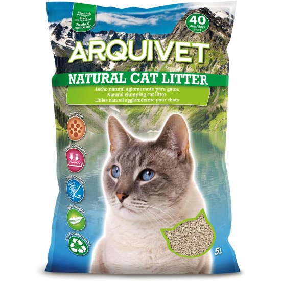 Natural Cat Litter Natürliches biologisch abbaubares Katzenbett, 4 Stück, 5 l Natural Cat Litter Natürliches biologisch abbaubares Katzenbett, 4 Stück, 5 l