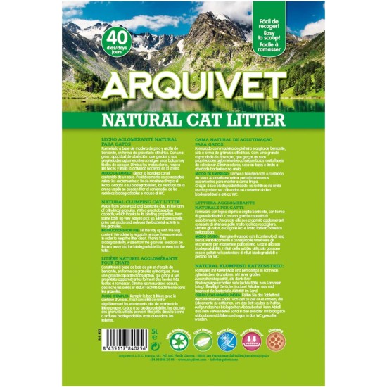 Natural Cat Litter Natürliches biologisch abbaubares Katzenbett, 4 Stück, 5 l Natural Cat Litter Natürliches biologisch abbaubares Katzenbett, 4 Stück, 5 l