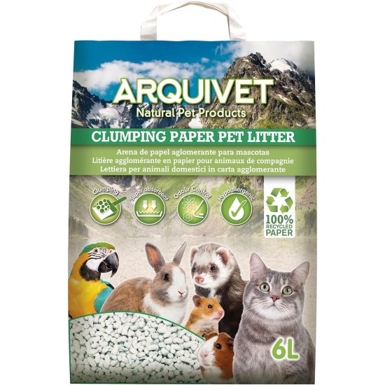 Recycled Paper Cat Litter, 6 Litre, Binding Agent and Absorbent Recycled Paper Cat Litter, 6 Litre, Binding Agent and Absorbent