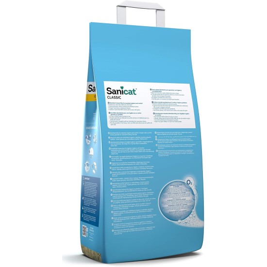 Sanicat Classic Cat Litter Fragrance Free | Fast Absorption | High Quality Product for Your Pet's Hygiene | Dust Free | Pack Size 10L Sanicat Classic Cat Litter Fragrance Free | Fast Absorption | High Quality Product for Your Pet's Hygiene | Dust Free | Pack Size 10L