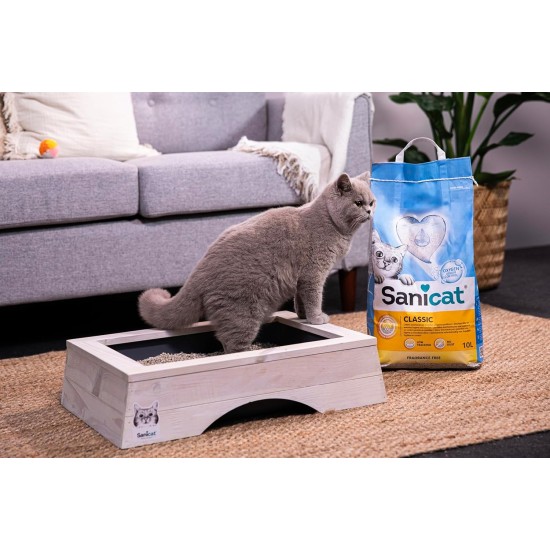 Sanicat Classic Cat Litter Fragrance Free | Fast Absorption | High Quality Product for Your Pet's Hygiene | Dust Free | Pack Size 10L Sanicat Classic Cat Litter Fragrance Free | Fast Absorption | High Quality Product for Your Pet's Hygiene | Dust Free | Pack Size 10L
