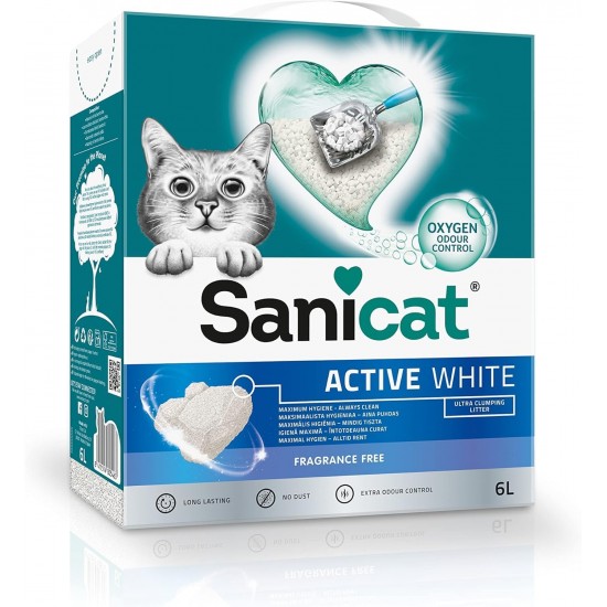 Sanicat Clumping Litter without Fragrance | Made from Natural Minerals with Guaranteed Odour Retention | Absorbs Moisture and Makes Cleaning Easier | Pack Size 6L Sanicat Clumping Litter without Fragrance | Made from Natural Minerals with Guaranteed Odour Retention | Absorbs Moisture and Makes Cleaning Easier | Pack Size 6L