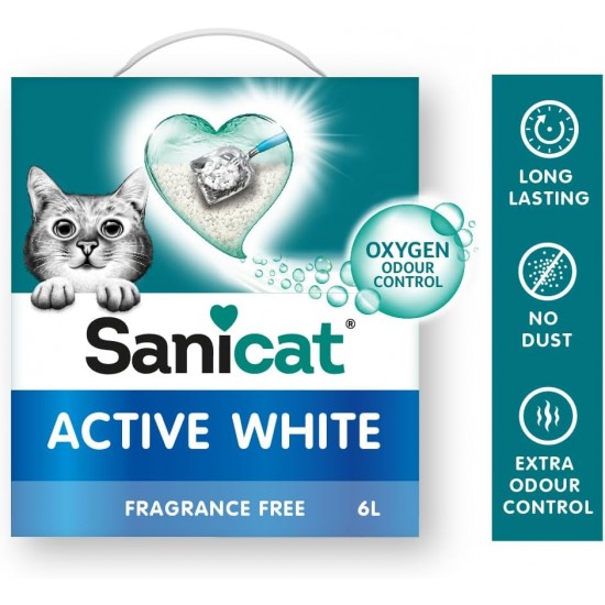 Sanicat Clumping Litter without Fragrance | Made from Natural Minerals with Guaranteed Odour Retention | Absorbs Moisture and Makes Cleaning Easier | Pack Size 6L Sanicat Clumping Litter without Fragrance | Made from Natural Minerals with Guaranteed Odour Retention | Absorbs Moisture and Makes Cleaning Easier | Pack Size 6L