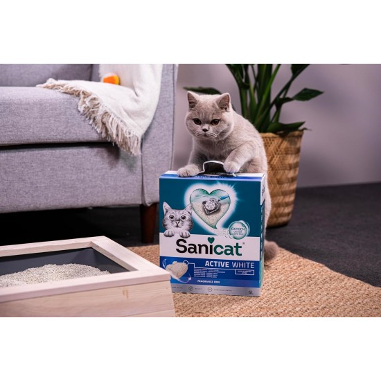 Sanicat Clumping Litter without Fragrance | Made from Natural Minerals with Guaranteed Odour Retention | Absorbs Moisture and Makes Cleaning Easier | Pack Size 6L Sanicat Clumping Litter without Fragrance | Made from Natural Minerals with Guaranteed Odour Retention | Absorbs Moisture and Makes Cleaning Easier | Pack Size 6L