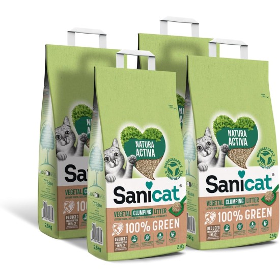 Sanicat Recycled Corn Cob Clumping Litter, Excellent Absorption and Odour Retention, Eco Friendly and Biodegradable Product, Pack Size 6L Sanicat Recycled Corn Cob Clumping Litter, Excellent Absorption and Odour Retention, Eco Friendly and Biodegradable Product, Pack Size 6L