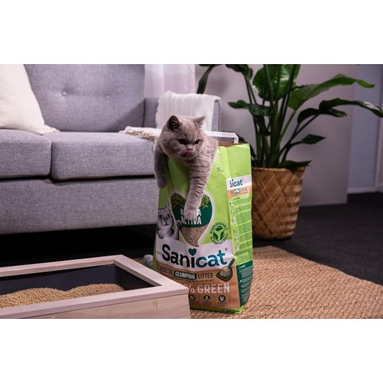 Sanicat Recycled Corn Cob Clumping Litter, Excellent Absorption and Odour Retention, Eco Friendly and Biodegradable Product, Pack Size 6L Sanicat Recycled Corn Cob Clumping Litter, Excellent Absorption and Odour Retention, Eco Friendly and Biodegradable Product, Pack Size 6L