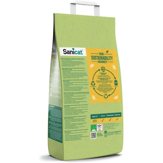 Sanicat Recycled Corn Cob Clumping Litter, Excellent Absorption and Odour Retention, Eco Friendly and Biodegradable Product, Pack Size 6L Sanicat Recycled Corn Cob Clumping Litter, Excellent Absorption and Odour Retention, Eco Friendly and Biodegradable Product, Pack Size 6L