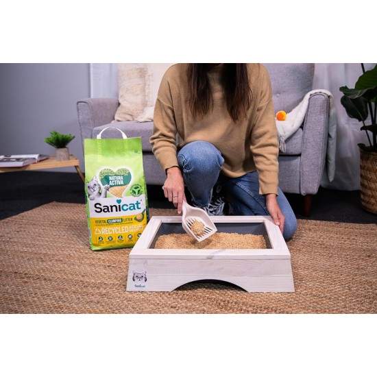 Sanicat Recycled Corn Cob Clumping Litter, Excellent Absorption and Odour Retention, Eco Friendly and Biodegradable Product, Pack Size 6L Sanicat Recycled Corn Cob Clumping Litter, Excellent Absorption and Odour Retention, Eco Friendly and Biodegradable Product, Pack Size 6L