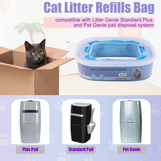 10 Pack Cat Litter Refill Bags, Cat Litter Refill Bags Compatible with Genie Bag Refill Cartridge, Cat Litter Refill Bag Fragrant, Compatible with Your Standard and Plus Genie Litter 10 Pack Cat Litter Refill Bags, Cat Litter Refill Bags Compatible with Genie Bag Refill Cartridge, Cat Litter Refill Bag Fragrant, Compatible with Your Standard and Plus Genie Litter