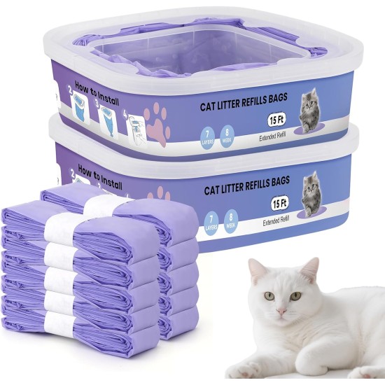 10 Pack Katzenstreu-Nachfüllbeutel, kompatibel mit Standard-, Ultra- und Extra-Großstreu-Nachfüllungen, Ultra-Geruchskontrolle, Violett 10 Pack Katzenstreu-Nachfüllbeutel, kompatibel mit Standard-, Ultra- und Extra-Großstreu-Nachfüllungen, Ultra-Geruchskontrolle, Violett