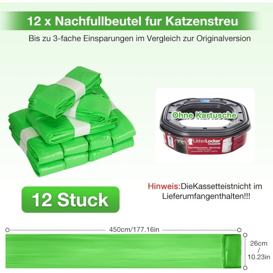 12 Stück Katzenstreu Nachfüllpackung, Nachfüllfolienringe Nachfüllbeutel kompatibel Nachfüllkasse für Litter Genie XL & LitterLocker Fashion & LitterLocker & LitterLocker II, Ohne Kartusche (Orange) 12 Stück Katzenstreu Nachfüllpackung, Nachfüllfolienringe Nachfüllbeutel kompatibel Nachfüllkasse für Litter Genie XL & LitterLocker Fashion & LitterLocker & LitterLocker II, Ohne Kartusche (Orange)