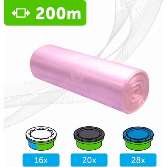 200m - ECO liner compatible with Tommee Tippee Sangenic | Angelcare | Litter Locker II | Equivalent to 16 Sangenic | 20 Litter Locker II | 28 Angelcare cassettes | Produced in Europe | PINK 200m - ECO liner compatible with Tommee Tippee Sangenic | Angelcare | Litter Locker II | Equivalent to 16 Sangenic | 20 Litter Locker II | 28 Angelcare cassettes | Produced in Europe | PINK
