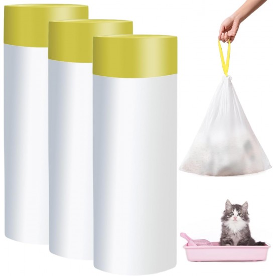 24 Pieces/3 Rolls 94 x 45 cm Cat Litter Box Bags with Drawstrings, Cat Litter Tray Bag, Self-Cleaning Cat Litter Box Bag, 10 kg Load Capacity, Carry Handle, Bin Liners, Durable Tear-Resistant Cat 24 Pieces/3 Rolls 94 x 45 cm Cat Litter Box Bags with Drawstrings, Cat Litter Tray Bag, Self-Cleaning Cat Litter Box Bag, 10 kg Load Capacity, Carry Handle, Bin Liners, Durable Tear-Resistant Cat