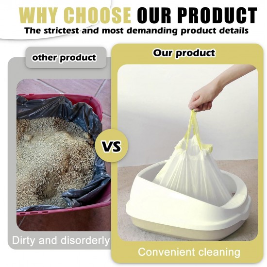 24 Pieces/3 Rolls 94 x 45 cm Cat Litter Box Bags with Drawstrings, Cat Litter Tray Bag, Self-Cleaning Cat Litter Box Bag, 10 kg Load Capacity, Carry Handle, Bin Liners, Durable Tear-Resistant Cat 24 Pieces/3 Rolls 94 x 45 cm Cat Litter Box Bags with Drawstrings, Cat Litter Tray Bag, Self-Cleaning Cat Litter Box Bag, 10 kg Load Capacity, Carry Handle, Bin Liners, Durable Tear-Resistant Cat