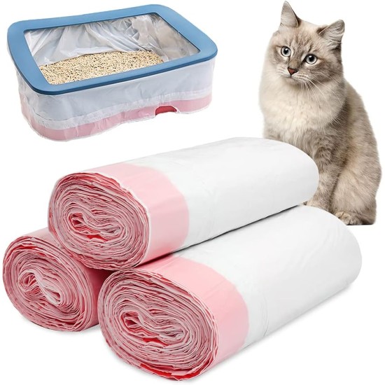 30 x Cat Litter Tray Liners with Drawstring, Scratch Resistant and Leakproof Medium Litter Tray Liners