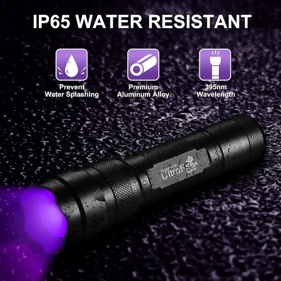 395-405nm UV LED Torch Super Power Black Light Zoomable Mini Tactical Torch, Ultraviolet Light with Adjustable Focus for Pet Urine Stains, 502UV 395-405nm UV LED Torch Super Power Black Light Zoomable Mini Tactical Torch, Ultraviolet Light with Adjustable Focus for Pet Urine Stains, 502UV