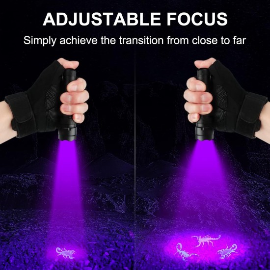 395-405nm UV LED Torch Super Power Black Light Zoomable Mini Tactical Torch, Ultraviolet Light with Adjustable Focus for Pet Urine Stains, 502UV 395-405nm UV LED Torch Super Power Black Light Zoomable Mini Tactical Torch, Ultraviolet Light with Adjustable Focus for Pet Urine Stains, 502UV