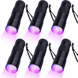 6 Stück UV Taschenlampe: Mini UV Lampe Schwarzlichtlampe mit 12 LEDs, Schwarzlicht Taschenlampe, Mini UV Lampe Ultraviolettes Licht für Unechte Banknoten Urin von Hunde und Andere Haustiere 6 Stück UV Taschenlampe: Mini UV Lampe Schwarzlichtlampe mit 12 LEDs, Schwarzlicht Taschenlampe, Mini UV Lampe Ultraviolettes Licht für Unechte Banknoten Urin von Hunde und Andere Haustiere