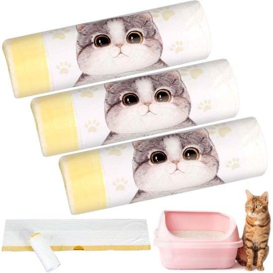 94 x 45 cm Cat Litter Tray Bags, Pack of 24 Cat Litter Tray Liners, Tear-Resistant Cat Litter Bag with Drawstrings, Cat Litter Box Bag with 20 kg Load Capacity, Bin Liners for Self-Cleaning Cat Litter 94 x 45 cm Cat Litter Tray Bags, Pack of 24 Cat Litter Tray Liners, Tear-Resistant Cat Litter Bag with Drawstrings, Cat Litter Box Bag with 20 kg Load Capacity, Bin Liners for Self-Cleaning Cat Litter