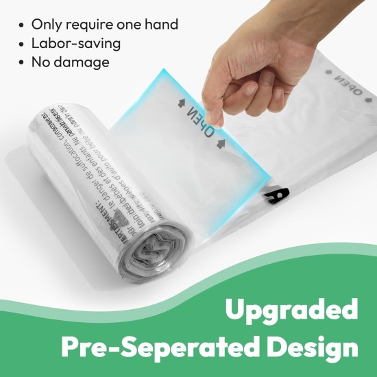 AMOGOGOPET Litter Robot 4 & 3 Compatible Waste Bags, Pack of 50 Litter Bin Liners for Self-Cleaning Litter Box, 9-11 Gallon Capacity, Pre-Separated, Transparent, Replacement Cat Litter Box Bags AMOGOGOPET Litter Robot 4 & 3 Compatible Waste Bags, Pack of 50 Litter Bin Liners for Self-Cleaning Litter Box, 9-11 Gallon Capacity, Pre-Separated, Transparent, Replacement Cat Litter Box Bags