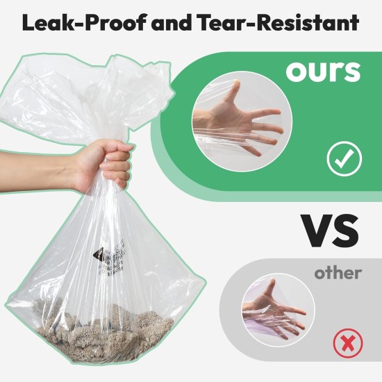 AMOGOGOPET Litter Robot 4 & 3 Compatible Waste Bags, Pack of 50 Litter Bin Liners for Self-Cleaning Litter Box, 9-11 Gallon Capacity, Pre-Separated, Transparent, Replacement Cat Litter Box Bags AMOGOGOPET Litter Robot 4 & 3 Compatible Waste Bags, Pack of 50 Litter Bin Liners for Self-Cleaning Litter Box, 9-11 Gallon Capacity, Pre-Separated, Transparent, Replacement Cat Litter Box Bags