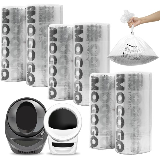 AMOGOGOPET Litter Robot 4 & 3 Compatible Waste Bags, Pack of 50 Litter Bin Liners for Self-Cleaning Litter Box, 9-11 Gallon Capacity, Pre-Separated, Transparent, Replacement Cat Litter Box Bags AMOGOGOPET Litter Robot 4 & 3 Compatible Waste Bags, Pack of 50 Litter Bin Liners for Self-Cleaning Litter Box, 9-11 Gallon Capacity, Pre-Separated, Transparent, Replacement Cat Litter Box Bags