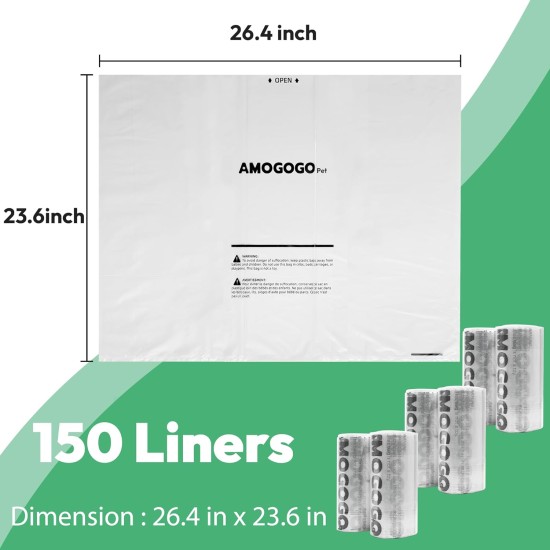 AMOGOGOPET Litter Robot 4 & 3 Compatible Waste Bags, Pack of 50 Litter Bin Liners for Self-Cleaning Litter Box, 9-11 Gallon Capacity, Pre-Separated, Transparent, Replacement Cat Litter Box Bags AMOGOGOPET Litter Robot 4 & 3 Compatible Waste Bags, Pack of 50 Litter Bin Liners for Self-Cleaning Litter Box, 9-11 Gallon Capacity, Pre-Separated, Transparent, Replacement Cat Litter Box Bags