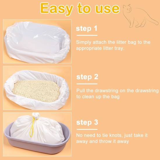 APOMOONS Cat Litter Tray Bag 2 Rolls x 20 Pieces Cat Litter Box Bag with Drawstring Thickened Bag for Cat Litter Tray Tear-Resistant Cat Litter Tray Bag Strong Load Capacity 79 x 45 cm APOMOONS Cat Litter Tray Bag 2 Rolls x 20 Pieces Cat Litter Box Bag with Drawstring Thickened Bag for Cat Litter Tray Tear-Resistant Cat Litter Tray Bag Strong Load Capacity 79 x 45 cm