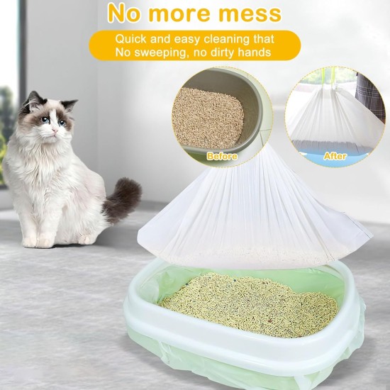 APOMOONS Cat Litter Tray Bag 2 Rolls x 20 Pieces Cat Litter Box Bag with Drawstring Thickened Bag for Cat Litter Tray Tear-Resistant Cat Litter Tray Bag Strong Load Capacity 79 x 45 cm APOMOONS Cat Litter Tray Bag 2 Rolls x 20 Pieces Cat Litter Box Bag with Drawstring Thickened Bag for Cat Litter Tray Tear-Resistant Cat Litter Tray Bag Strong Load Capacity 79 x 45 cm