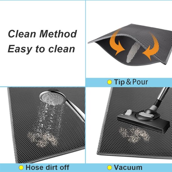 ASOBEAGE Cat Litter Mat ,Honeycomb Design Cat Litter Mat, Waterproof Double Layer Design, Honeycomb Cat Litter Mat (L/S) ASOBEAGE Cat Litter Mat ,Honeycomb Design Cat Litter Mat, Waterproof Double Layer Design, Honeycomb Cat Litter Mat (L/S)